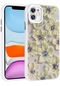 Mutcase - İphone Uyumlu İphone 11 - Kılıf Çiçek Desenli Parlak Taşlı Sert Silikon Garden Kapak - Mavi
