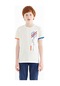 Tommy Life Ekru Baskı Detaylı O Yaka Standart Kalıp Erkek Çocuk T-shirt - 11131 Ekru