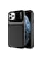 Kilifone - İphone Uyumlu İphone 11 Pro Max - Kılıf Deri Görünümlü Parlak Mika Tasarımlı Emiks Kapak - Siyah