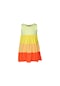 Lovetti Açık Sarı-Turuncu Kız Çocuk Renkli Kat Kat Büzgülü Askılı Elbise 9583W089