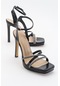 Luvishoes Osea Siyah Desenli Kadın Topuklu Ayakkabı