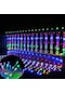 Çok Renkli 1.5m 1.5m Su Geçirmez Dize Işıklar Noel Net Işık 8 Modları Açık Fishnet Işık Güneş Led Açık Net Mesh Işık Eu Plug