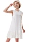 Kadın Beyaz Eteği Piliseli İçlik-26175-beyaz