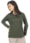 Kadın Orta Yaş Ve Üzeri Yeni Model V Yaka Sade Model Anne Penye Bluz 30565-haki Yeşili