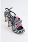 Ruud Siyah Beyaz Desenli Kadın Topuklu Ayakkabı