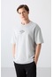 Tommy Life Taş Pamuklu Kalın Yumuşak Dokulu Oversize Fit Baskılı Erkek T-shirt - 88325 Taş