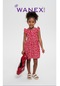 Kız Çocuk Kısa Kol Elbise - 42385 - Kırmızı - Kız Çocuk