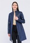 Kadın Deri Ceket - Koyu Mavi-113