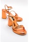 Luvishoes Posse Turuncu Metalik Kadın Topuklu Ayakkabı