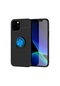 Noktaks - iPhone Uyumlu 12 Pro Max - Kılıf Yüzüklü Auto Focus Ravel Karbon Silikon Kapak - Siyah-mavi