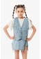Fulla Moda Düğmeli Kız Çocuk Jean Yelek Buz Mavi 24MCCK3664201830Buz Mavi