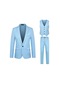 Mengtuo Erkek Rahat 3 Parçalı Takım Elbise - Açık Mavi