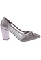 Dgn 255 Kadın Silver Taşlı Transparan Topuklu Ayakkabı 255-1510-R1385