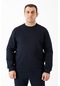 Maraton Sportswear Büyük Beden Erkek Bisiklet Yaka Uzun Kol Basic Lacivert Sweatshirt 19509-lacivert