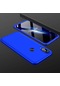 Mutcase - Huawei Uyumlu P20 Lite - Kılıf 3 Parçalı Parmak İzi Yapmayan Sert Ays Kapak - Mavi