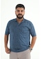 Modaplaza Erkek Büyük Beden Polo Yaka Tshirt 1001-14- Mavi E22YSMT1001-14TSHRTPARLAMENT
