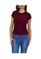 Kadın Fitilli Body Tişört Bgl-st04232 Bordo