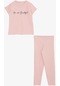 Breeze Kız Çocuk Taytlı Takım Yazı Baskılı 1.5-5 Yaş, Pembe-pembe Pembe
