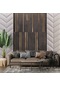 3d Gri Ve Kahverengi Panel Duvar Kağıdı Baskı 1 M²