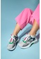 Luvishoes Crown Gri Simli Multi Bağcıklı Kadın Kalın Taban Spor Sneakers