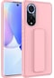 Noktaks - Huawei Honor 50 Uyumlu - Kılıf Mat Koruyucu El Tutacaklı Stand Olabilen Qstand Kapak - Pembe