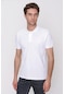 Erkek Beyaz Basic Düz Pamuk Slim Fit Dar Kesim Kısa Kollu Polo Yaka Tişört