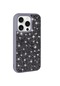 Mutcase - İphone Uyumlu İphone 15 Pro Max - Kılıf Parlak Taşlı Tasarımlı Silikon Pırlanta Kapak - Gri