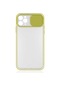 Kilifone - İphone Uyumlu İphone 11 Pro - Kılıf Slayt Sürgülü Arkası Buzlu Lensi Kapak - Sarı