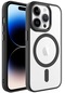 iPhone Uyumlu 14 Pro Max Kılıf Wireless Şarj Özellikli Lopard Krom Magsafe Silikon Kapak - Siyah