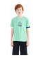Tommy Life Su Yeşili Kol Ucu Renkli Detaylı Baskılı Oversize Erkek Çocuk T-shirt - 11137 Su Yeşili