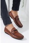 Hakiki Deri Rok Tokalı Taba Erkek Günlük Loafer Ayakkabı-1848-Taba