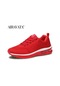 Kırmızı Moda Erkek Kadın Koşu Ayakkabıları Çift Örgü Nefes Spor Ayakkabı Spor Ayakkabı Açık Rahat Ayakkabılar