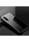 Tecno-Xiaomi Mi 9 Lite - Kılıf Dört Köşesi Renkli Arkası Şefaf Lazer Silikon Kapak - Siyah