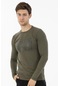 Maraton Sportswear Regular Erkek Bisiklet Yaka Uzun Kol Basic Açık Haki Sweatshirt 20910-açık Haki