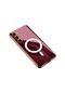 Noktaks - Samsung Galaxy Uyumlu S23 - Kılıf Kablosuz Şarj Destekli Aynalı Kent Magsafe Kapak - Koyu Kırmızı