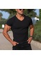 Siyah Su Erkek Casual Slim Fit Temel Kısa Kollu Moda Tişört V Yaka Yaz Üst