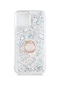 Noktaks - iPhone Uyumlu 13 Mini - Kılıf Yüzüklü Simli Sıvılı Milce Kapak - Gümüş