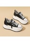 Siyah Fujin 7 Cm Hakiki Deri Kadın Rahat Ayakkabılar 7 Cm Platform Takozlar Fermuar Kadın Kadın Moda Ayakkabı Tıknaz Bahar Sonbahar Ayakkabı