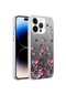 Kilifone - İphone Uyumlu İphone 14 Pro - Kılıf Koruyucu Sert Desenli Silver Kapak - Çiçek