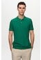 D's Damat 6Hc14Ort51000 Regular Fit Pike Dokulu Pamuk Polo Yaka Erkek T-Shirt Yeşil