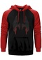 Lucifer Black Wing Kırmızı Renk Reglan Kol Kapşonlu Sweatshirt