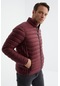 Bordo Fermuarlı Standart Kalıp Soğuğa Dayanıklı Erkek Şişme Mont - 88166 Bordo