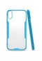 Noktaks - iPhone Uyumlu Xs 5.8 - Kılıf Kenarı Renkli Arkası Şeffaf Parfe Kapak - Mavi