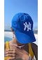 Unisex Saxs Mavisi Renk Beyaz Logo Beyzbol Ny New York Şapka - Unisex