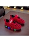 Kırmızı Moda Bebek Ayakkabıları, Çocuk Ayakkabıları, Neon Led Işıklı Çocuk Spor Ayakkabıları, Koşu Ve Yürüyüş Günlük Ayakkabıları 33