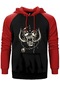 Motörhead Logo Kırmızı Renk Reglan Kol Kapşonlu Sweatshirt Kırmızı