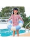 Kalınlaşmış Çocuk Yüzme Simidi Şişme Koltukaltı Halkası 50cm Çizgili Mavi