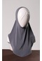 Antrasit Pratik Hazır Geçmeli Genç Tesettür Bone Sandy Kumaş Düz Hijab 2312 25