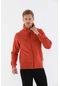 Maraton Sportswear Regular Erkek Kapşonlu Uzun Kol Basic Kiremit-siyah Tracktop 10072-kiremit-siyah