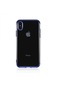 Kilifone - İphone Uyumlu İphone Xs Max 6.5 - Kılıf Dört Köşesi Renkli Arkası Şefaf Lazer Silikon Kapak - Mavi